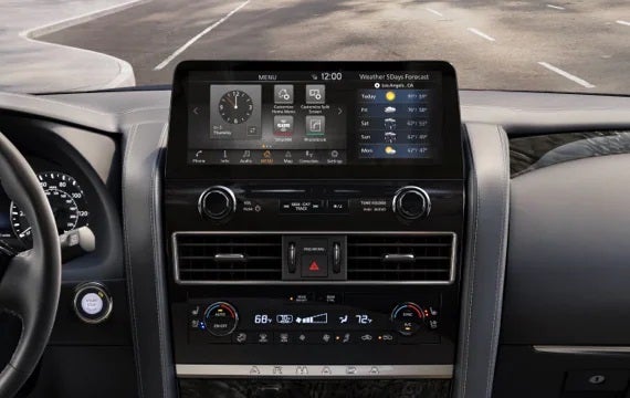 2023 Nissan Armada touchscreen and front console | Coral Springs Nissan in Coral Springs FL