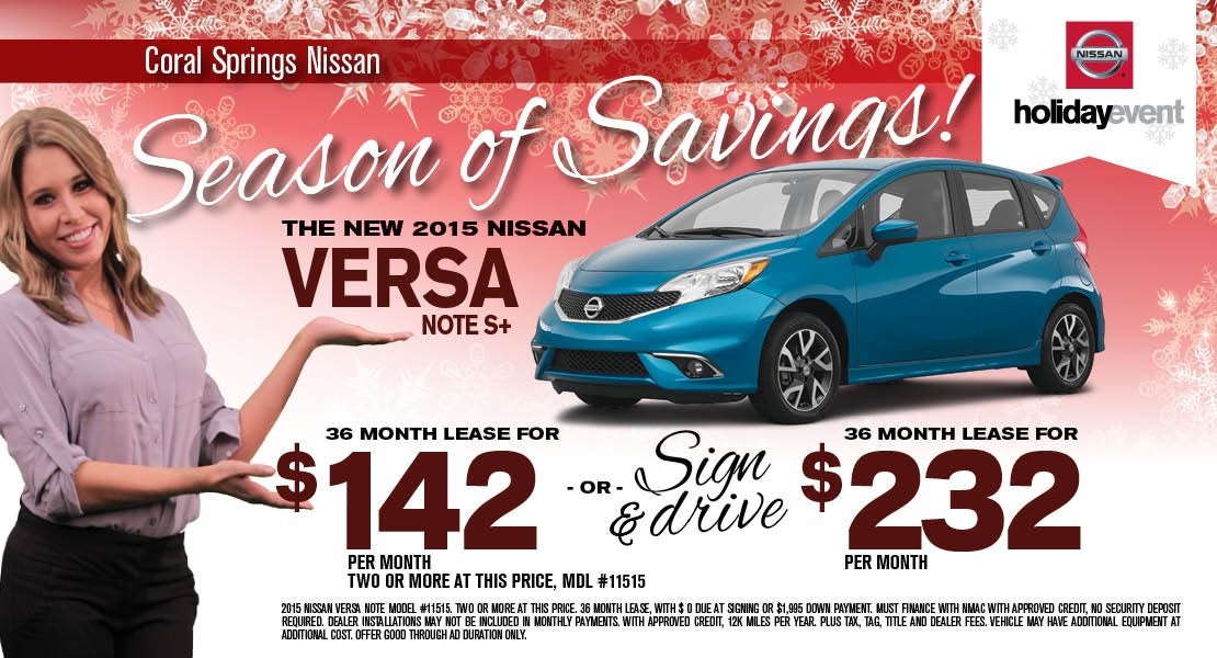 2015 Nissan Versa Note Lease Special