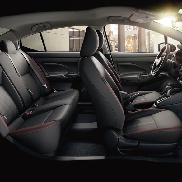2024 Nissan Versa interior view showing front and rear seating