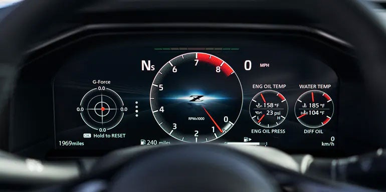 2024 Nissan Z digital dashboard gauges