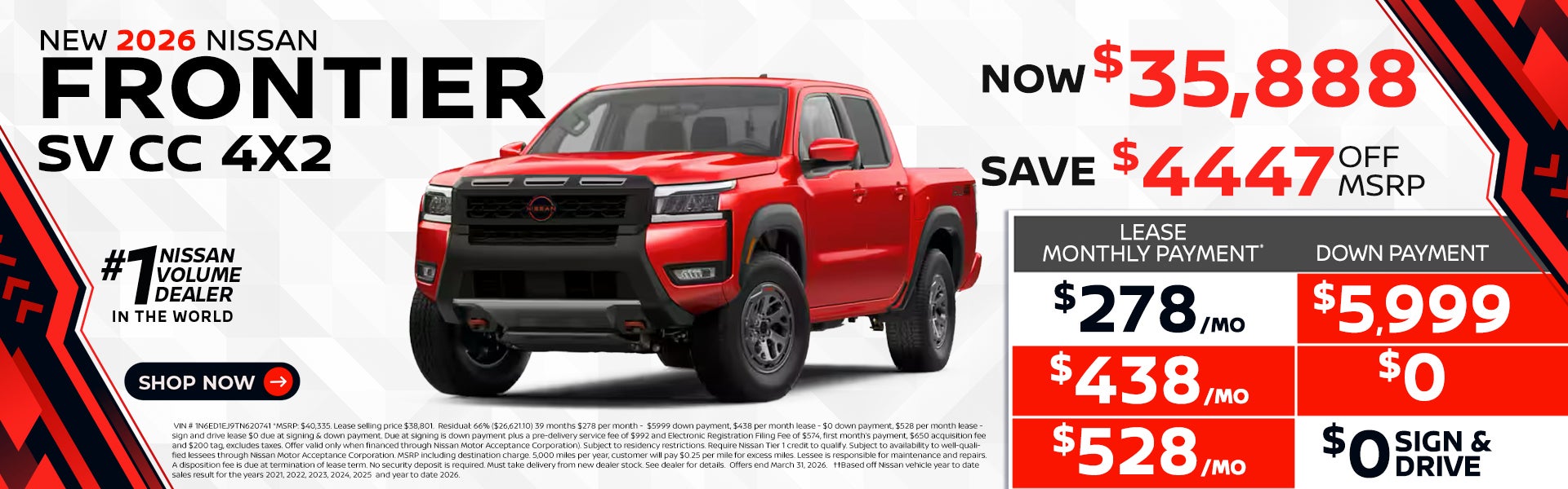 2026 Frontier as low as $278 per month