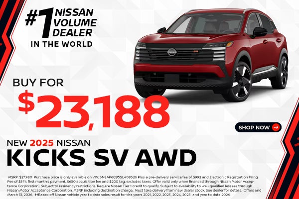 2025 Kicks SELLING PRICE: $23,188.00