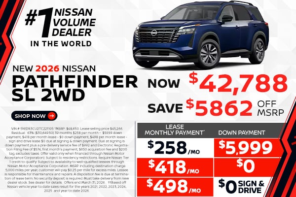 2026 Pathfinder SL as low as $258 per month