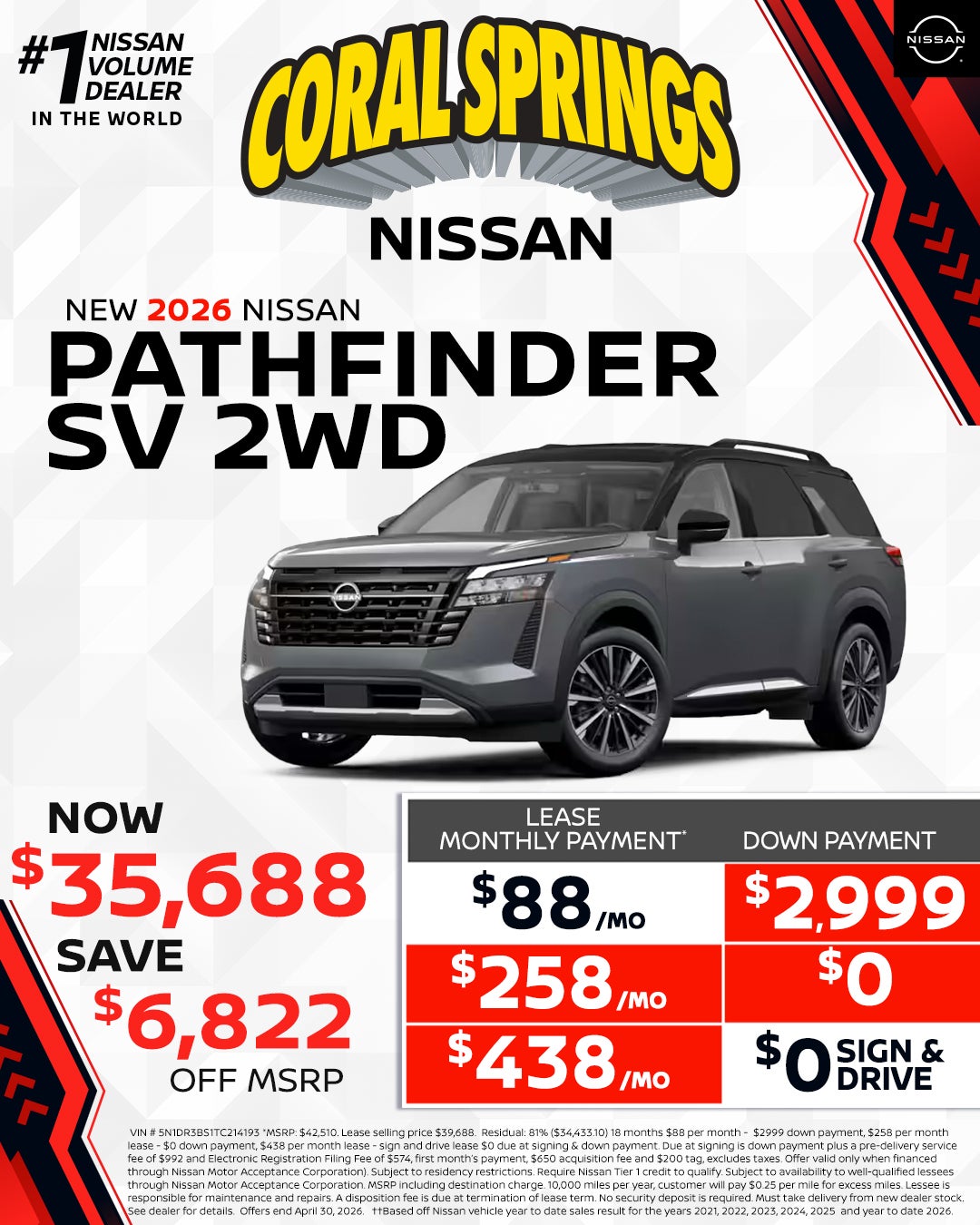 2026 Nissan Pathfinder SV