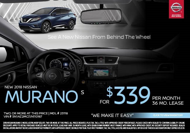2018 Nissan Murano S Lease Offer