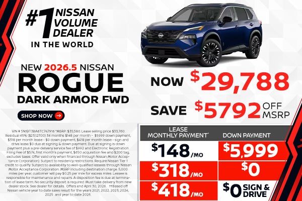 2026 Rogue Dark Armor lease as $148 per month 