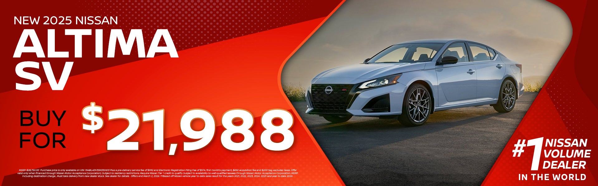 2025 ALTIMA SV 21,988