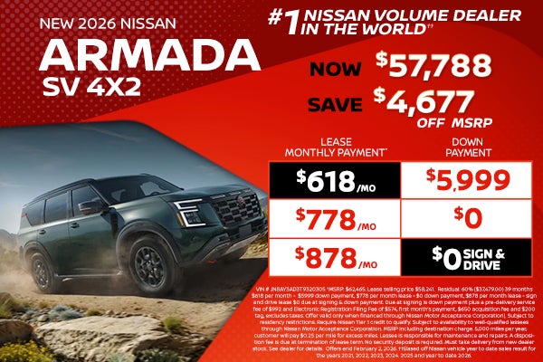 2026 Armada lease as low as $618 per month