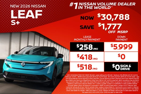 2026 Leaf lease as low as $258 per month