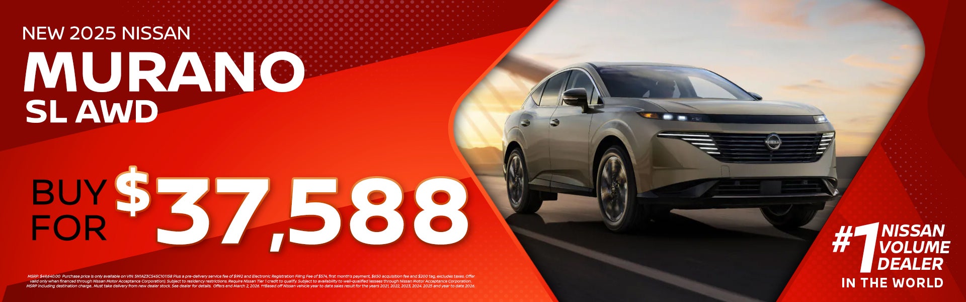 2025 Nissan Murano $37,588