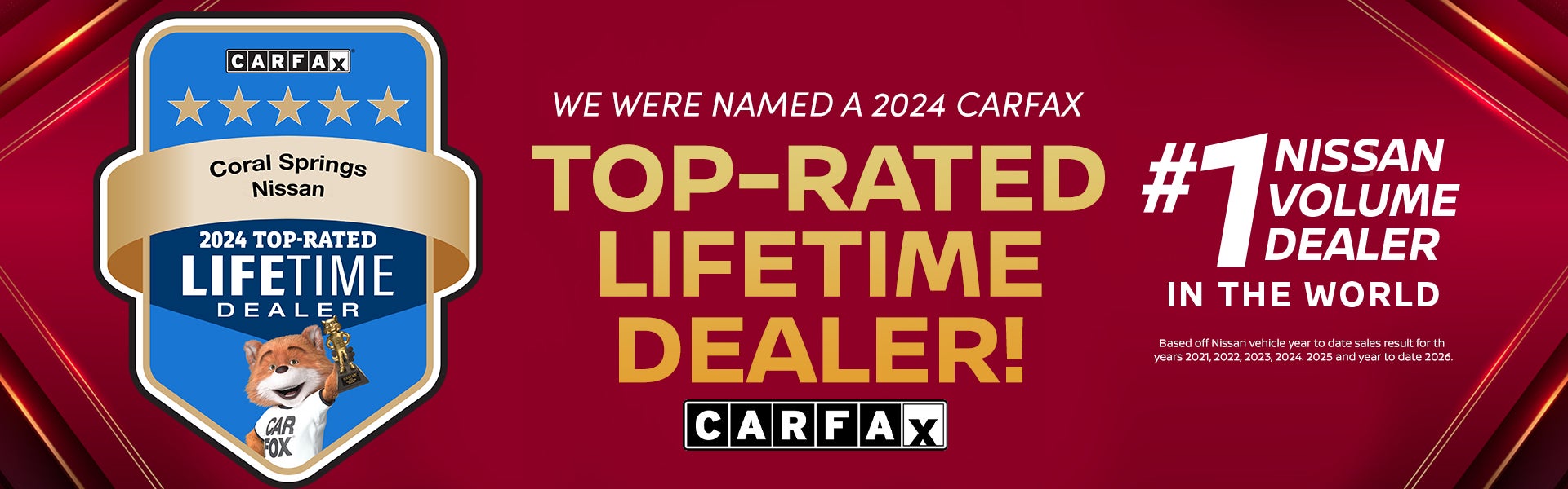 Carfax: Top Rated Lifetime Dealer