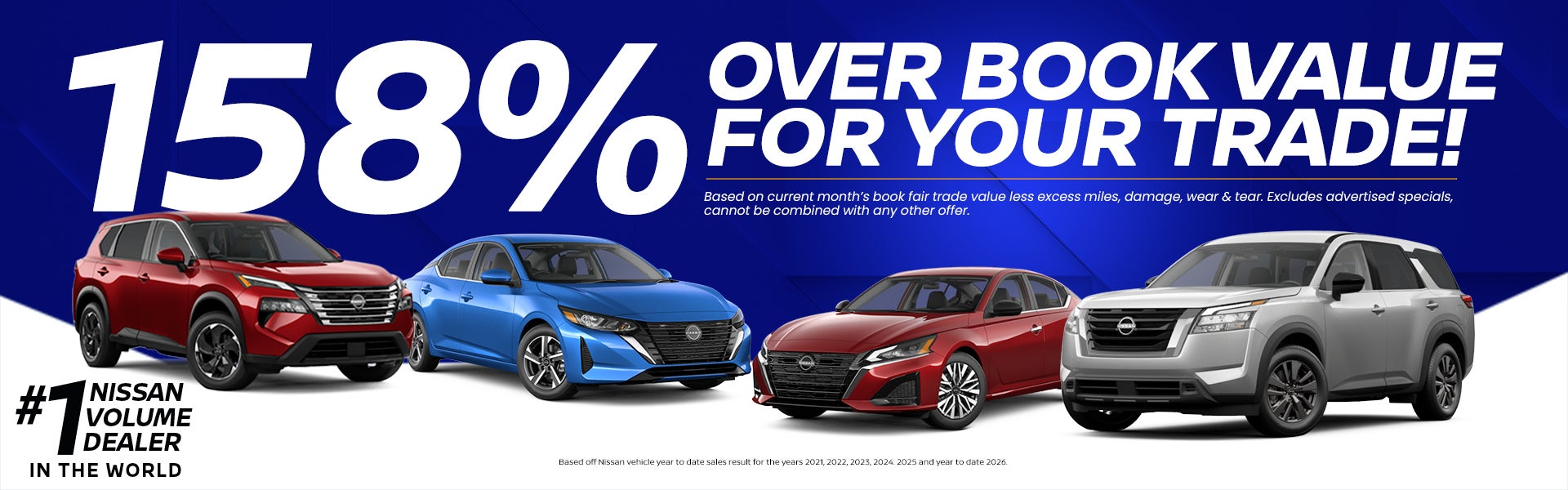 158% over book value for trade-ins