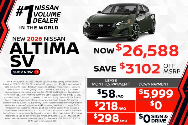 2026 Altima lease as $58 per month 