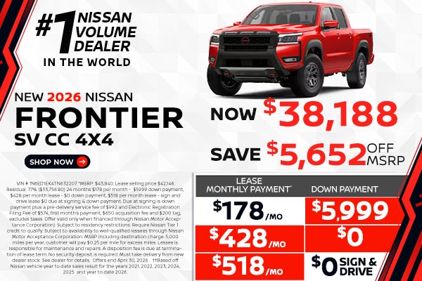 2026 Frontier lease as $178 per month 