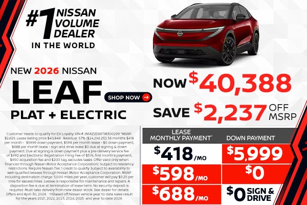 2026 Leaf lease as $418 per month 