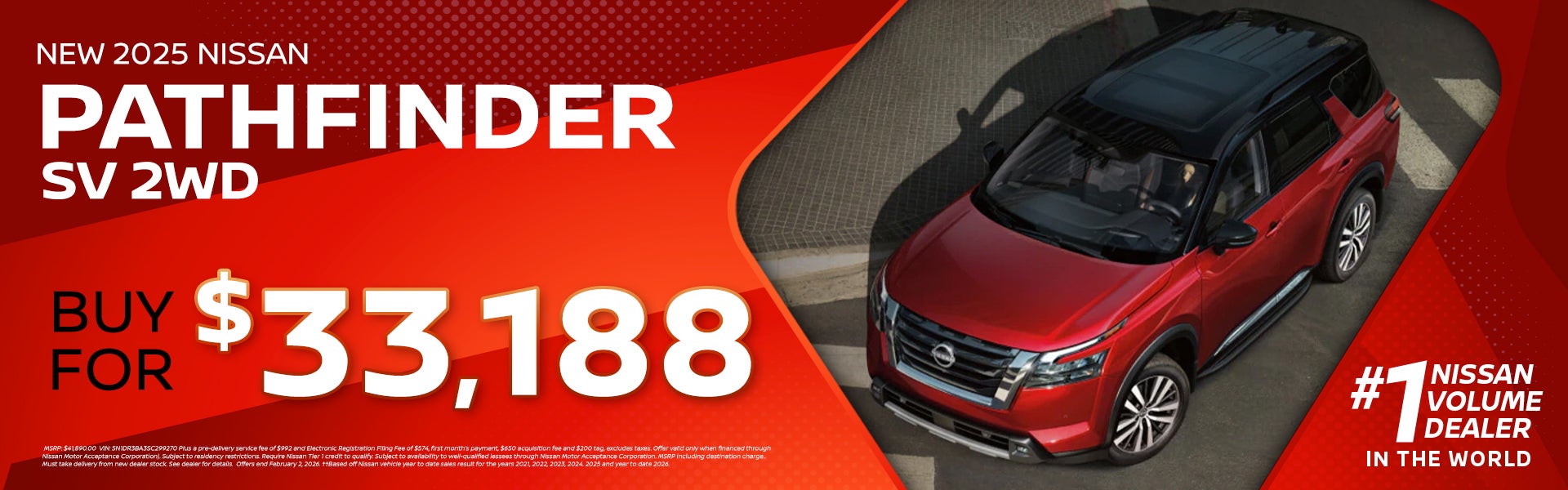 2025 Pathfinder buy for $33,188