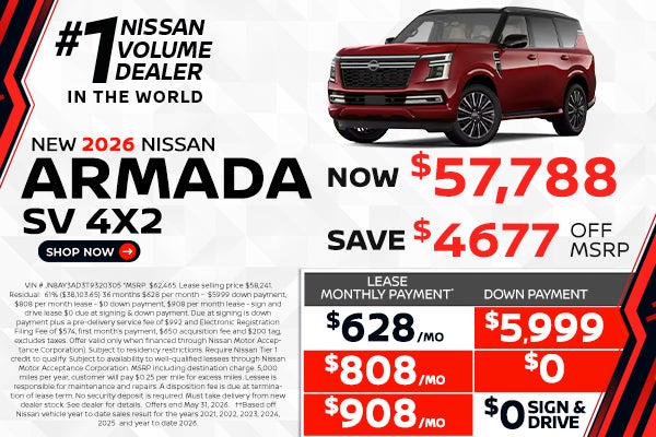 2026 Armada lease as $628 per month 