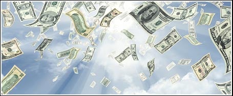 Money falling from the sky